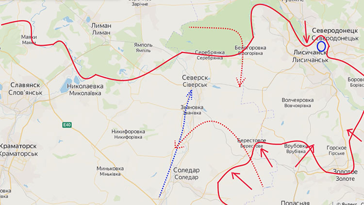 Обстрел колонны ВСУ на трассе Соледар - Северск