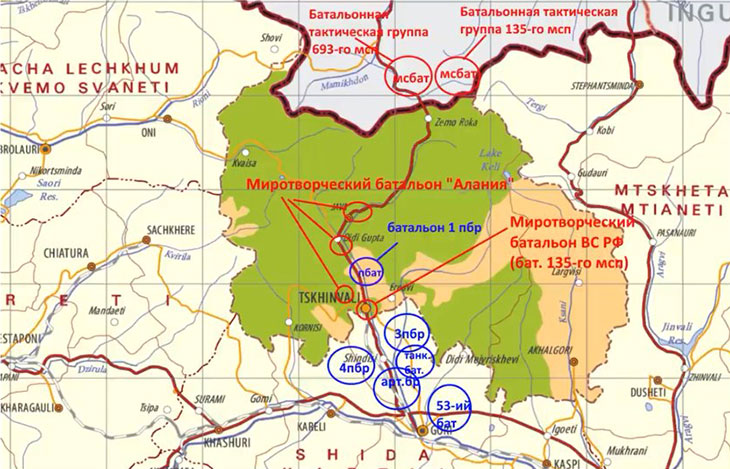 План выдвижения российских войск