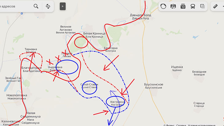 Окружение группировки ВСУ на южном берегу Ингульца