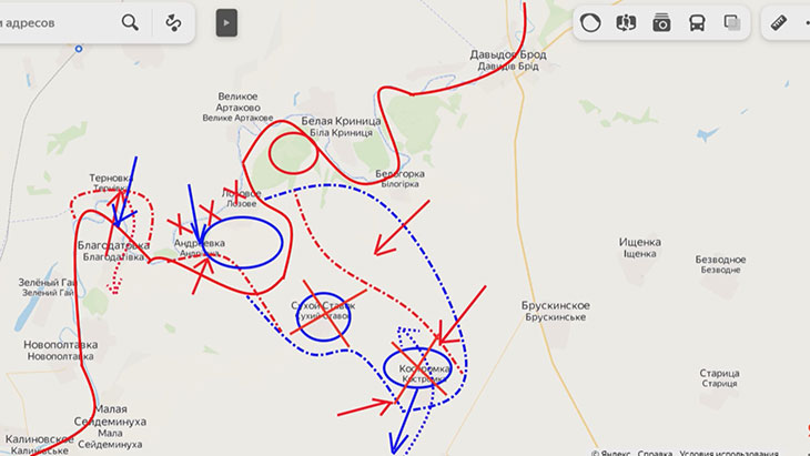 Украинские войска отброшены из занятых позиций в районе Сухого Ставка