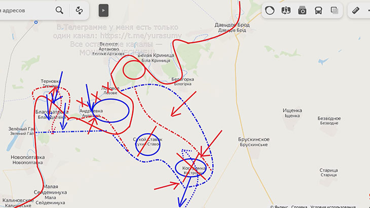 Украинские войска в огненном мешке у Давыдова Брода