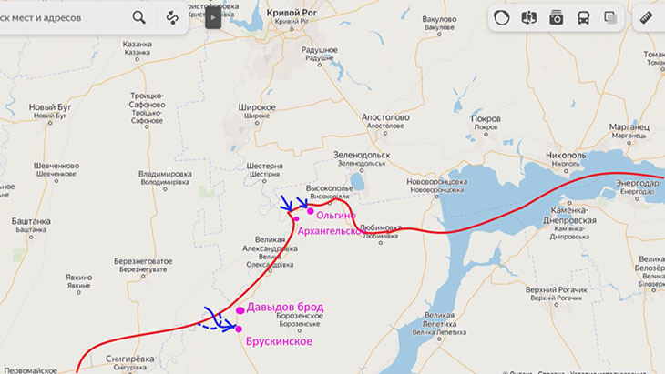 Вторая попытка прорыва ВСУ в районе н.с. Ольгино, Архангельское и Давыдов Брод