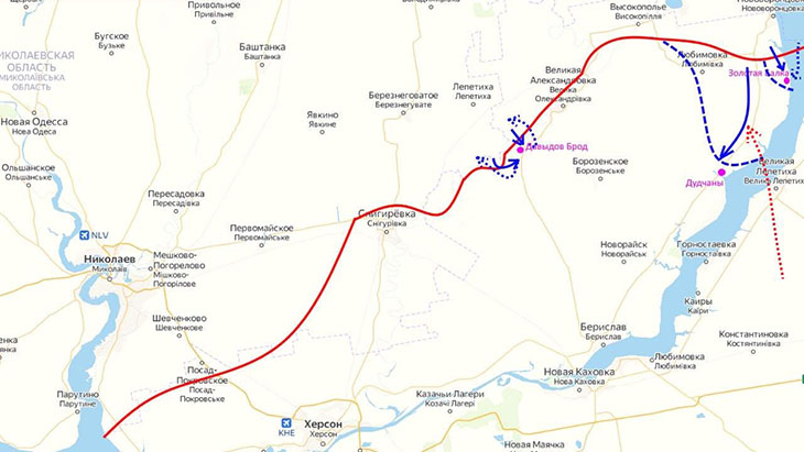 В районе н. п. Дудчаны и Давыдов брод украинские войска не смогли продвинуться 03.10.22 и понесли большие потери