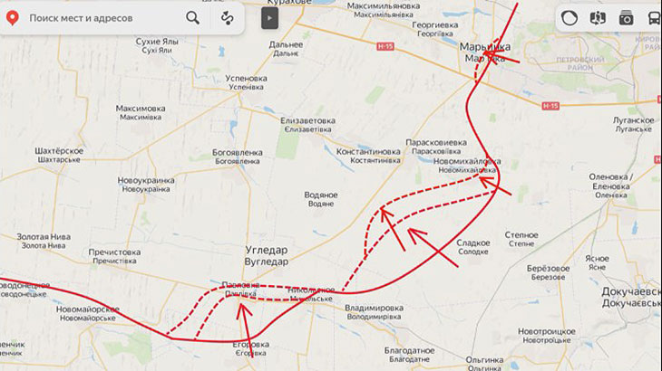 Продвижение российских войск в районе Угледара 02.11.2022