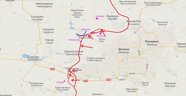 Российские войска продолжили продвижение вперед в Марьинке