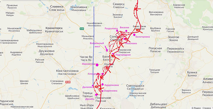 Линия обороны, опирающаяся на Славянск, Краматорск и Константиновку