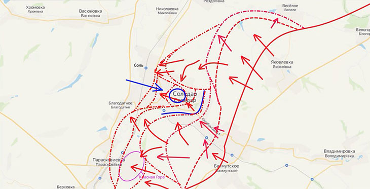 Украинские командование, возможно, примет решение контратаковать в Соледаре