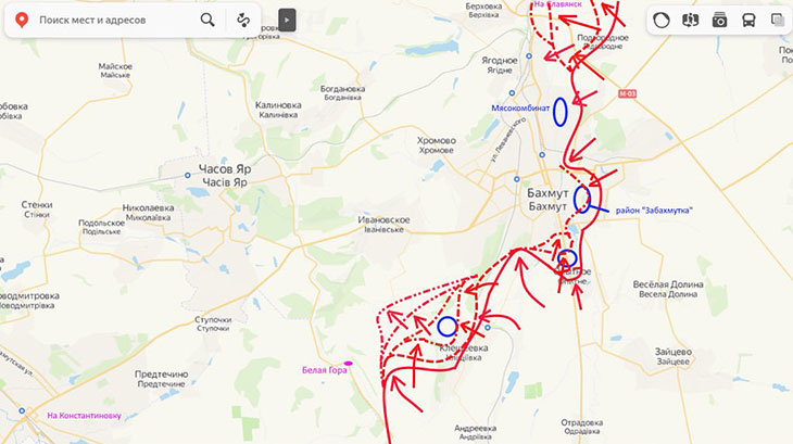 Российские войска идут к Ивановскому и Часову Яру