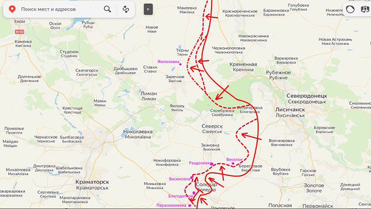 Успешное продвижение 144 и 3 мсд на Сватовско-Кременном напрвлении