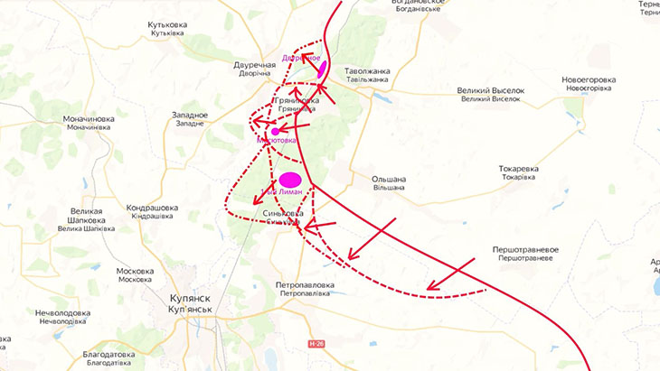 Российские войска взяли тактический плацдарм севернее Двуречного