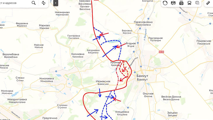 Короткие атаки ВСУ в районе Артемовска