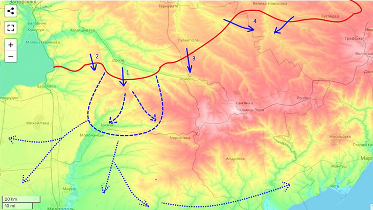 Шансы продвижения ВСУ на юге в случае взятия Токмака