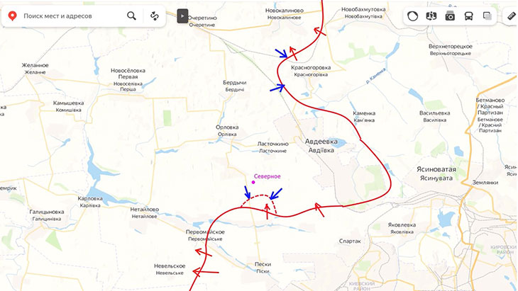 В районе Авдеевки украинские войска контратакуют, пытаясь выбить нас с позиций, занятых накануне