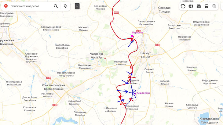 На Артемовском направлении противник пытается окончательно выбить наши войска за железнодорожное полотно в районе Андреевки