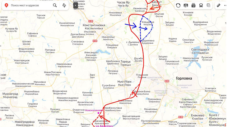 В районе Горловки наши войска начинают постепенно активизироваться по направлению к Нью-Йорку