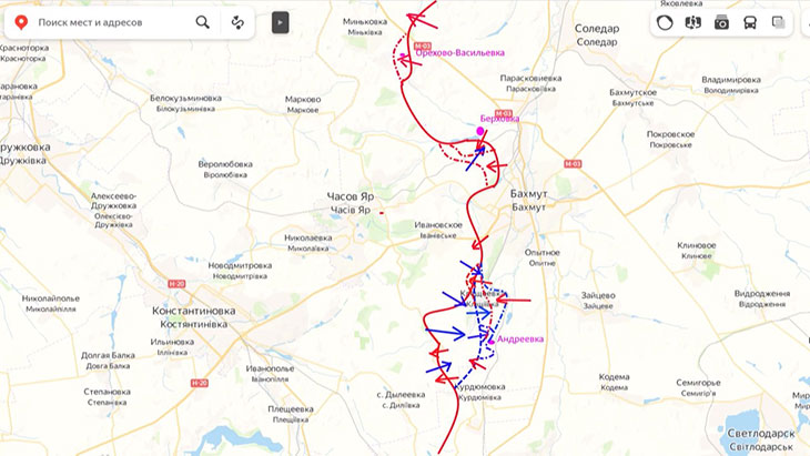 Под Артемовском наши войска проводят системную атаку сразу на двух направлениях