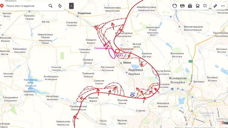 Атака террикона в районе Каменки