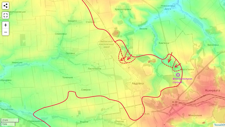 Наши войска продвигаются вперед севернее Донецкой фильтровальной станции в Авдеевке