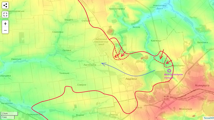Возможный путь вывода войск ВСУ из Авдеевки