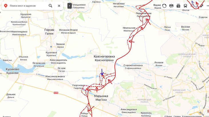 Попытка ВСУ выбить наши части с юга Красногоровки