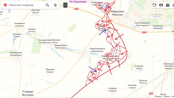 Южнее Новомихайловки взята преобладающая высота