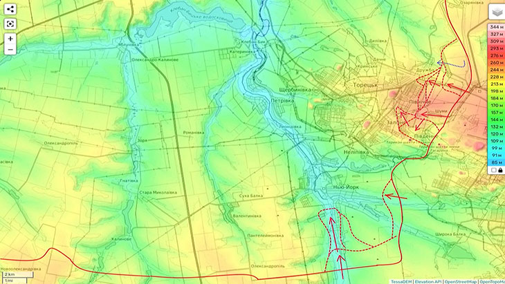 В Новгородском (Нью-Йорк) продвижение на 4 км