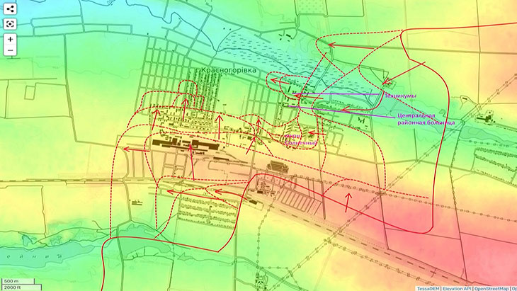 Противник удерживает оставшийся небольшой кусок центральной части Красногоровки и северо-западную часть города
