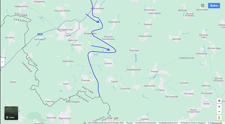 Противник пытался прорваться серьезной бронегруппой по направлению к н. п. Гирьи, но не смог