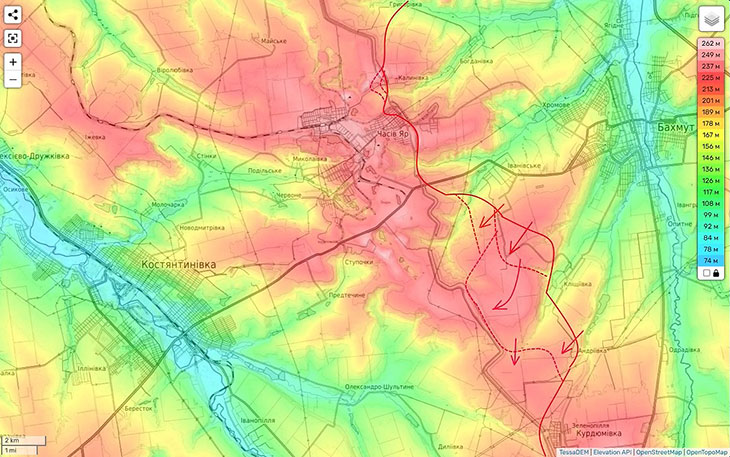 Взамен лобового штурма города мы перешли к обтеканию Часова Яра