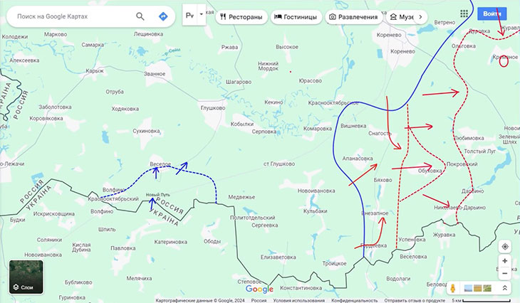 Противник пытается вбить клин в тылу наших наступающих войск в районе южнее Глушково