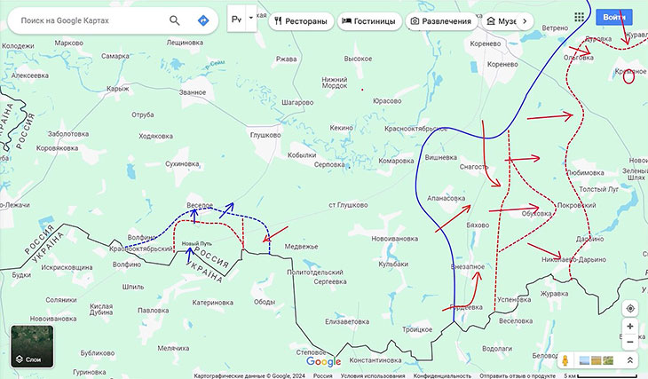 Наши войска несколько дней выжимали противника южнее Глушкова довольно успешно