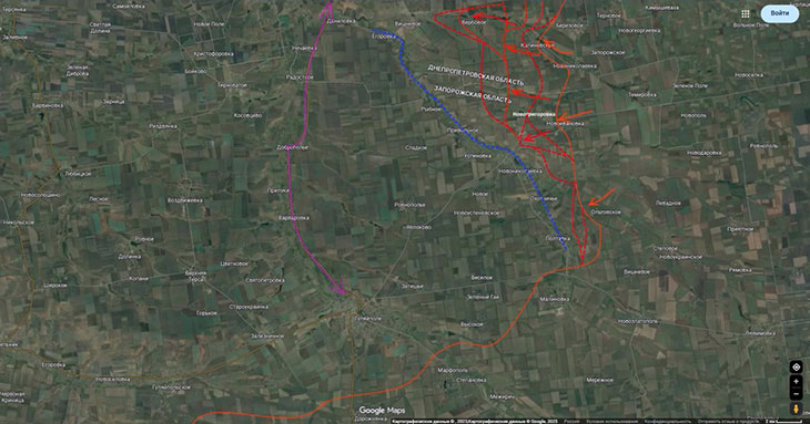 Линия обороны Егоровка - Рыбное - Привольнаое - Успеновка - Новониколаевка - Охотничье - Полтавка