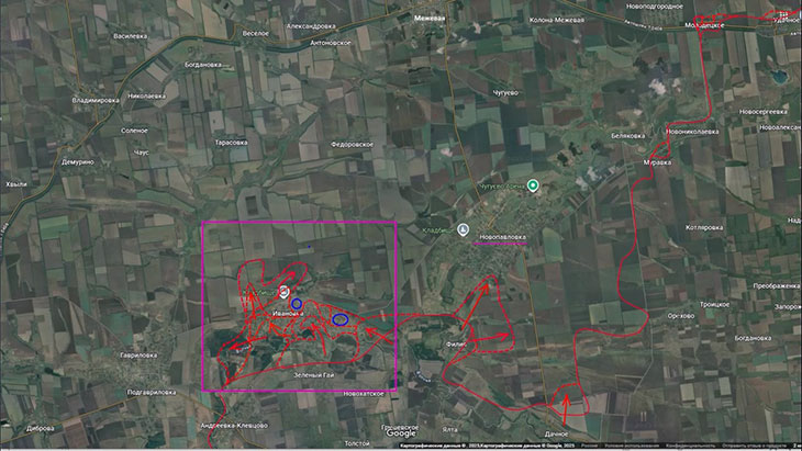 Заход в тыл Новопавловке