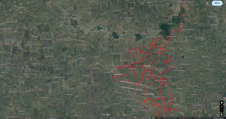 движение на Даниловку, Отрадное и Новоалександровку
