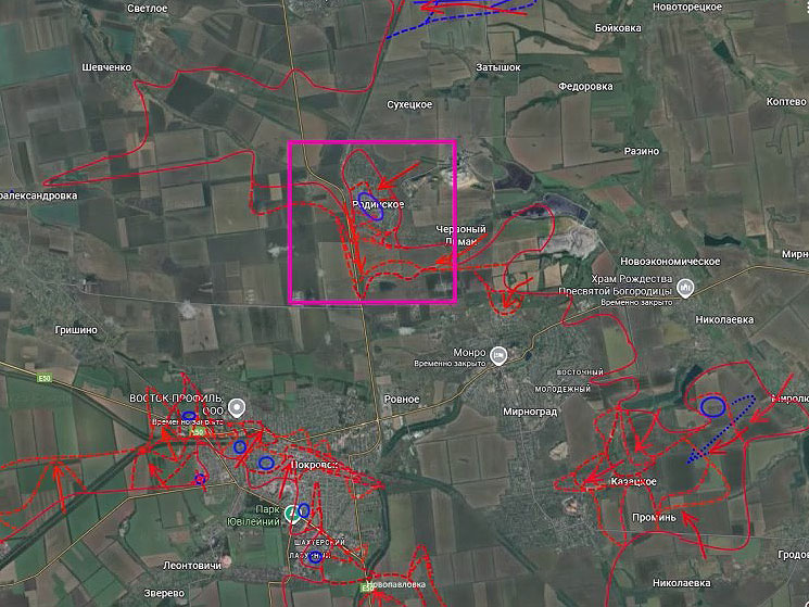 Продолжается зачистка группировки противника, окруженной в Родинском