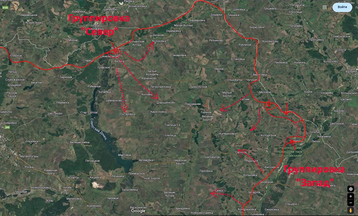 Направление на срезание Большебурлукского выступа