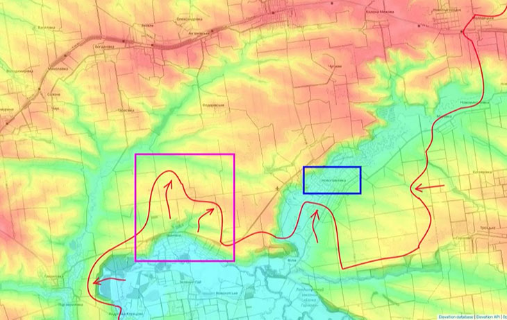 Наши части продолжают обходить Новопавловку с запада, прорываются от Ивановки