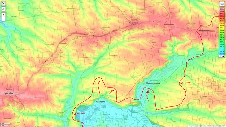 Атакующие действия в Новопавловке
