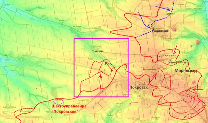 Наши части сумели закрепиться на юго-восточной окраине н. п. Гришино