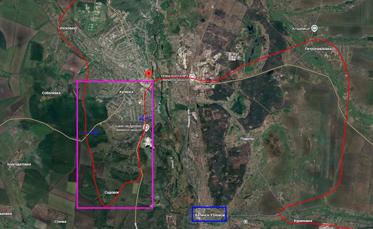 Противник встречными ударами пытается срезать выступ в сторону Садового