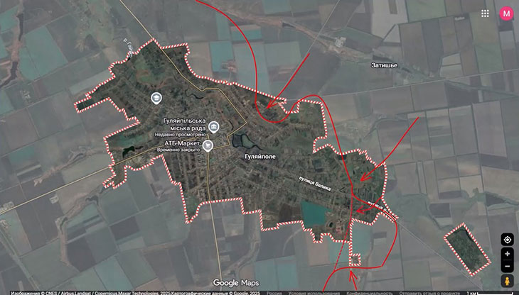 Наши войска закрепились за городскую застройку Гуляйполя