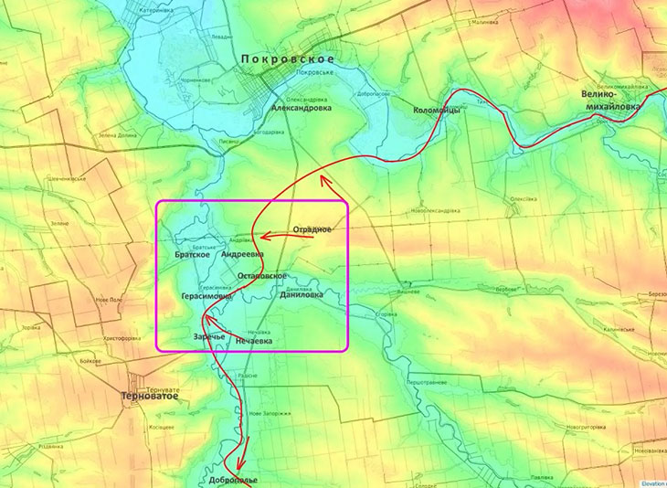 Квадрат Остаповское - Герасимовка - Братское - Андреевка