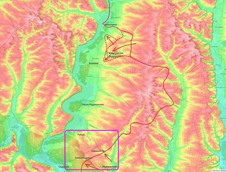Наши подразделения пытаются прорвать оборону через Коровий Яр и Александровку на Рубцы