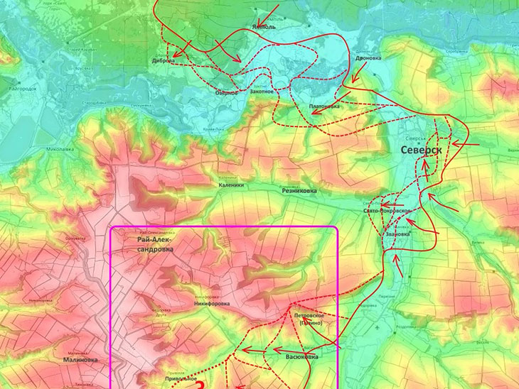 Если мы берем район Рай-Александровки, то у северской группировки снабжение будет просто околонулевым