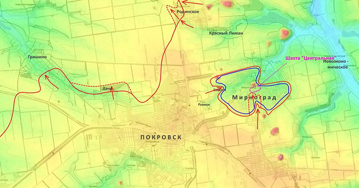Ключевой опорный пункт противника в Мирнограде - шахта "Центральная"