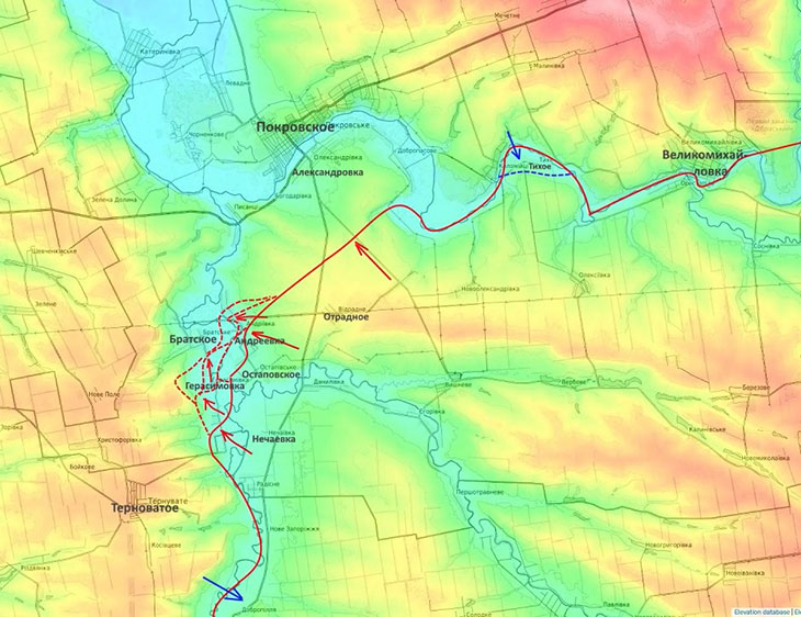 Наши подразделения ранее заняли Герасимовку и сейчас дочищают северные окраины Андреевки