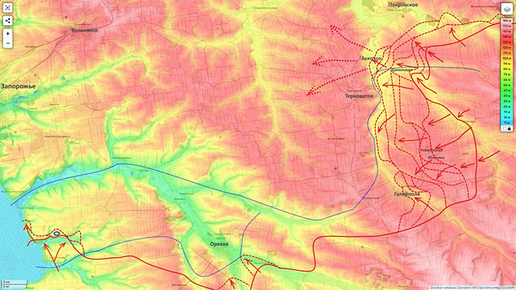 Прорыв линии обороны противника в районе Герасимовки - Андреевки - Братского может для противника стать роковым для всего его южного фланга