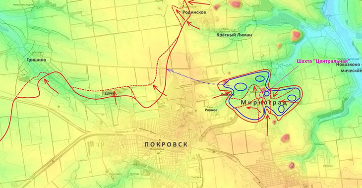 Очаги сопротивления противника в Мирнограде