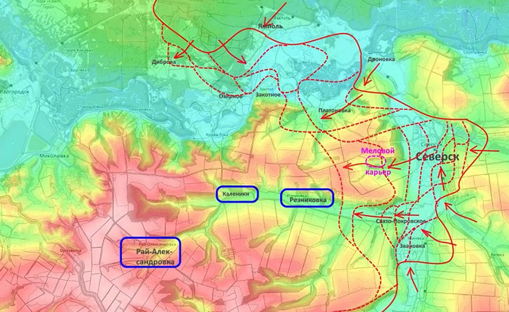 Движемся по Резниковке к Каленикам и далее до Рай-Александровки