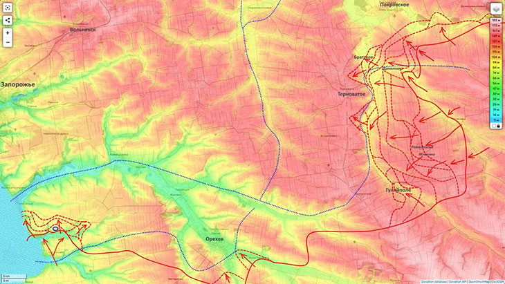 Цель - взять Терноватое и , опираясь на него, двигаться в тыл ореховской группировки противника с востока навстречу бойцам группировки "Днепр"